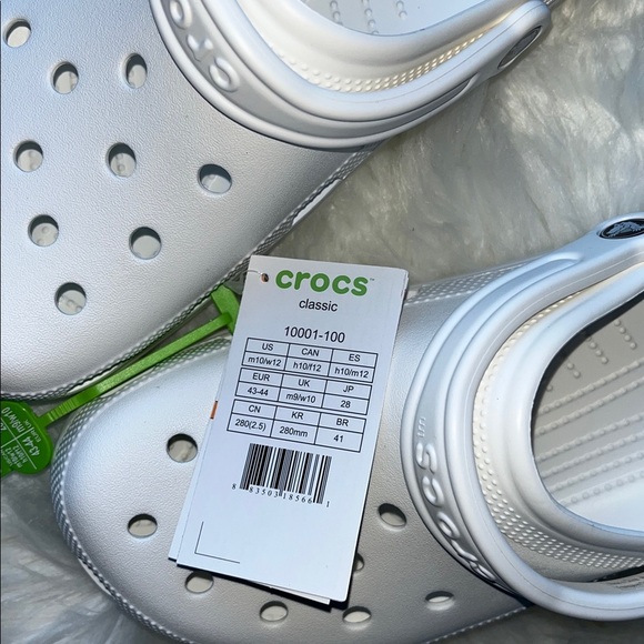 🆕Crocs Clog White Mens Sz 10 Women’s 12 Slip-On - Picture 3 of 8